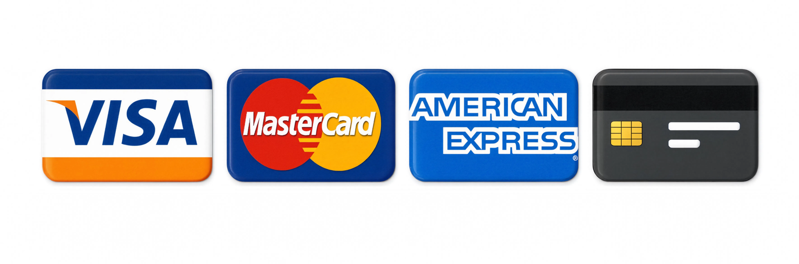 Visa, MasterCard, American Express